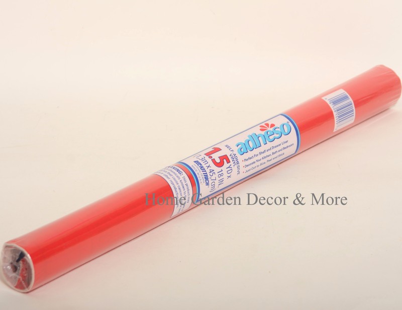 Solid Color Fire Engine Plain RED Vinyl Contact Paper Shelf Liner Peel Stick gallery