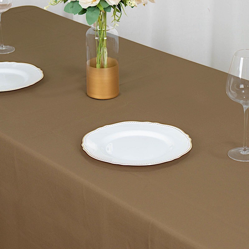 TAUPE 72x120 RECTANGLE POLYESTER TABLECLOTH Wedding Catering Dinner Supplies gallery