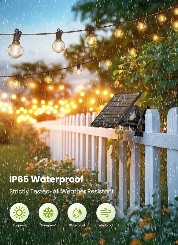 58FT Solar String Lights Outdoor LED with Remote and Timer Waterproof Decor gallery