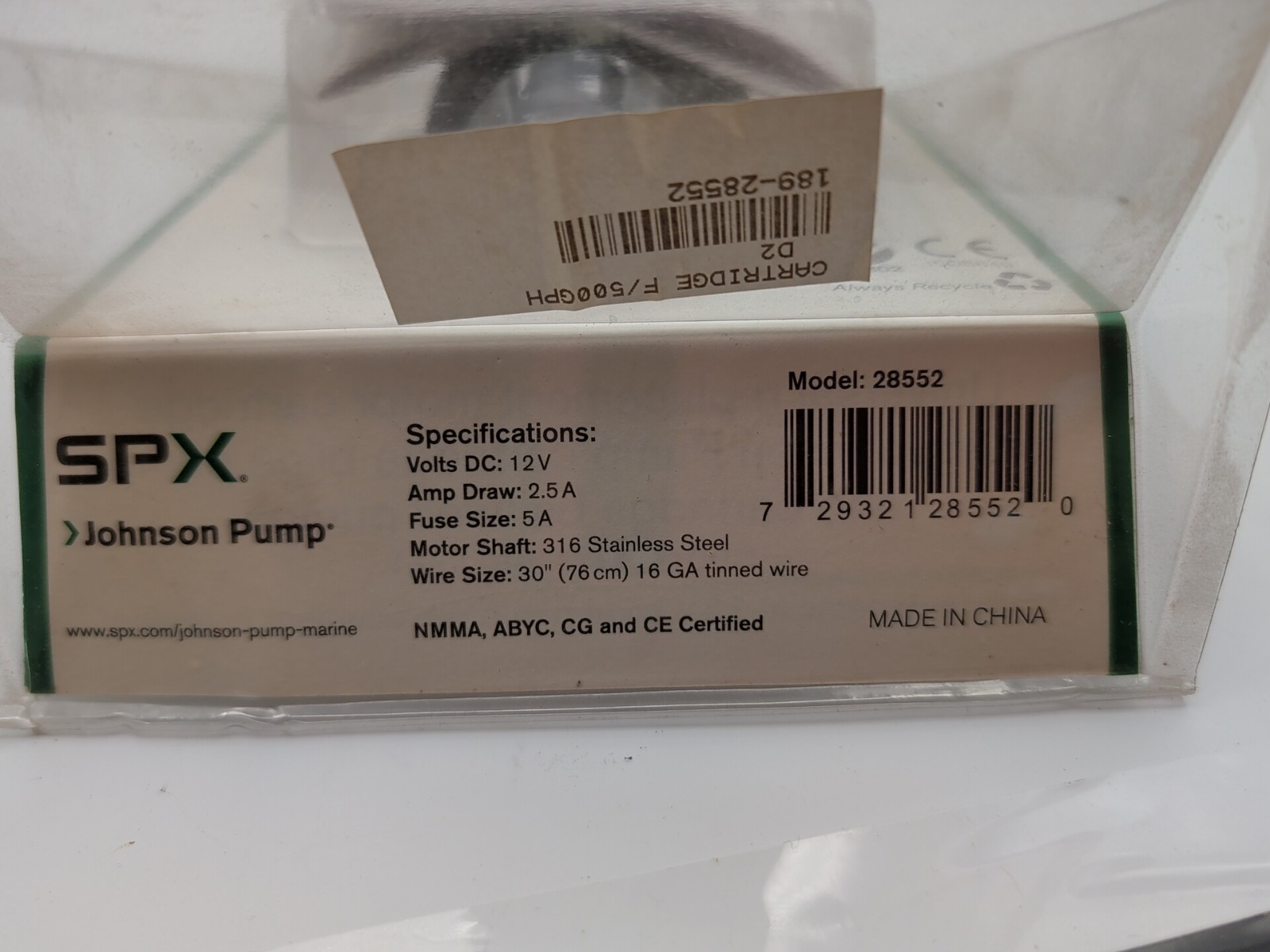 NEW Genuine Johnson Pump SPX 500 GPH Replacement Motor Cartridge gallery