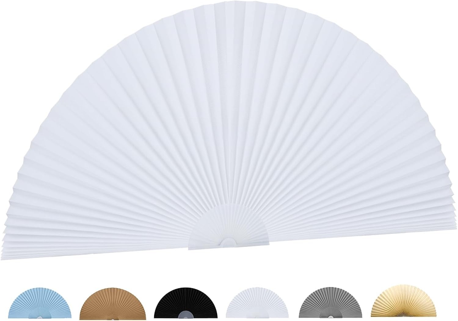 Arch Window Shade Curtains Half Circle Moon Pleated Fabric 36"W x 18"H, White gallery