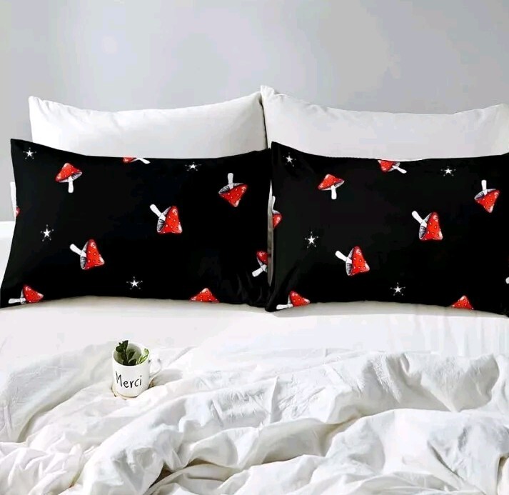 Feelyou Mushroom Bed Sheets Twin Size Cute Mushroom Sheet Set for Kids Girls gallery