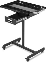 Rolling Tool Tray with Wheels Adjustable Height Mobile Work Table 220Lb Capacity