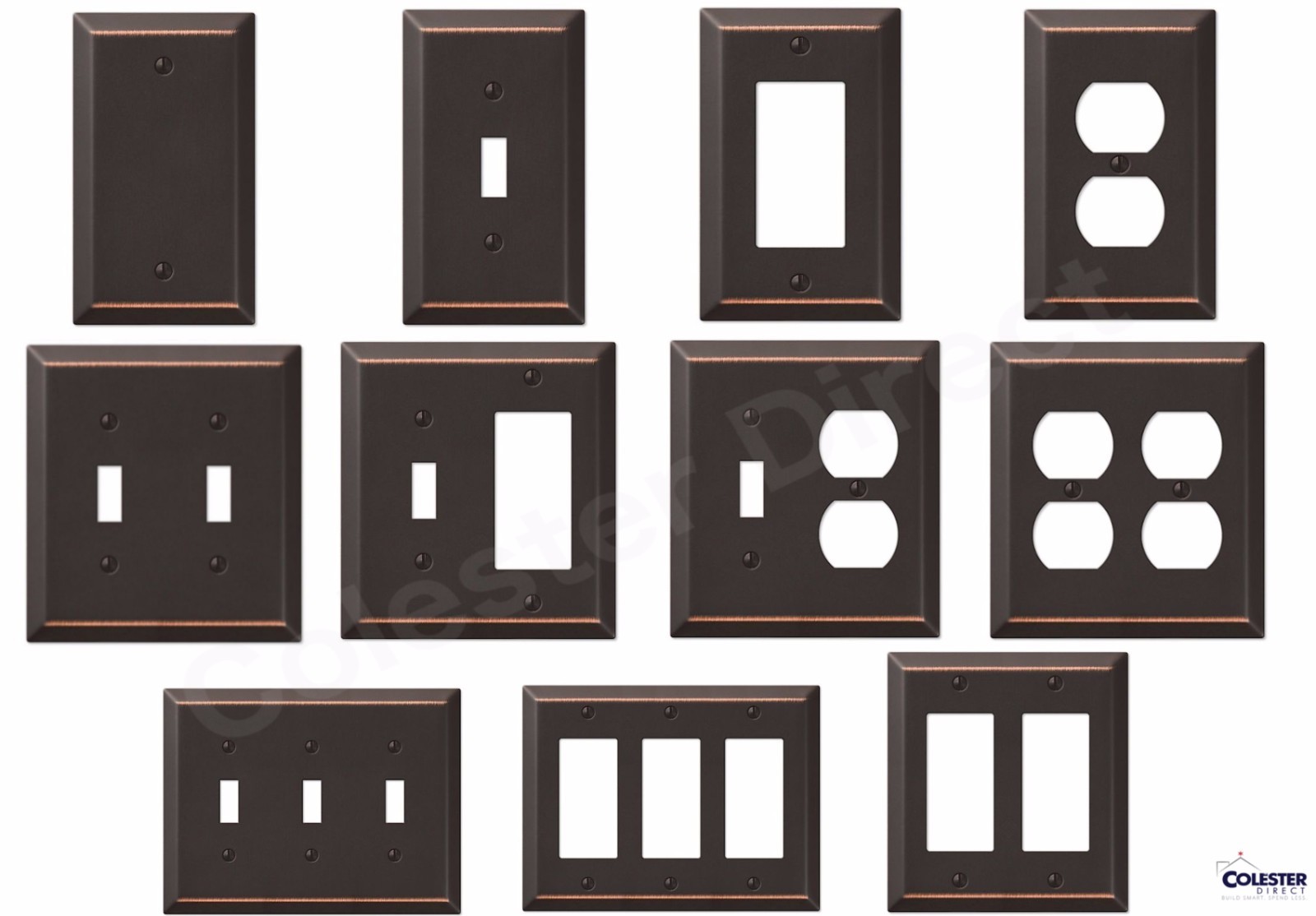 Oil Rubbed Bronze Wall Switch Plate Outlet Cover Toggle Rocker GFI Metal gallery
