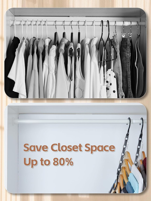 Black Magic Space Saving Hangers 10 Pack, Premium Smart Hanger Hooks, Sturdy Cas gallery