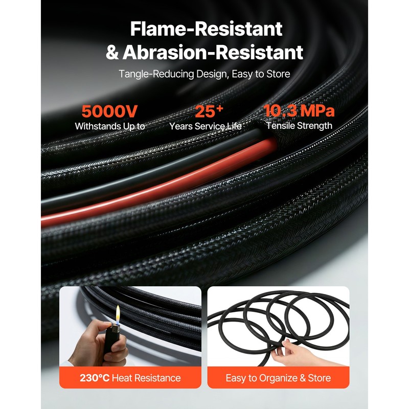 Uimoso 50FT Solar Panel Extension Cable 10AWG Wire with Retardant Connectors gallery