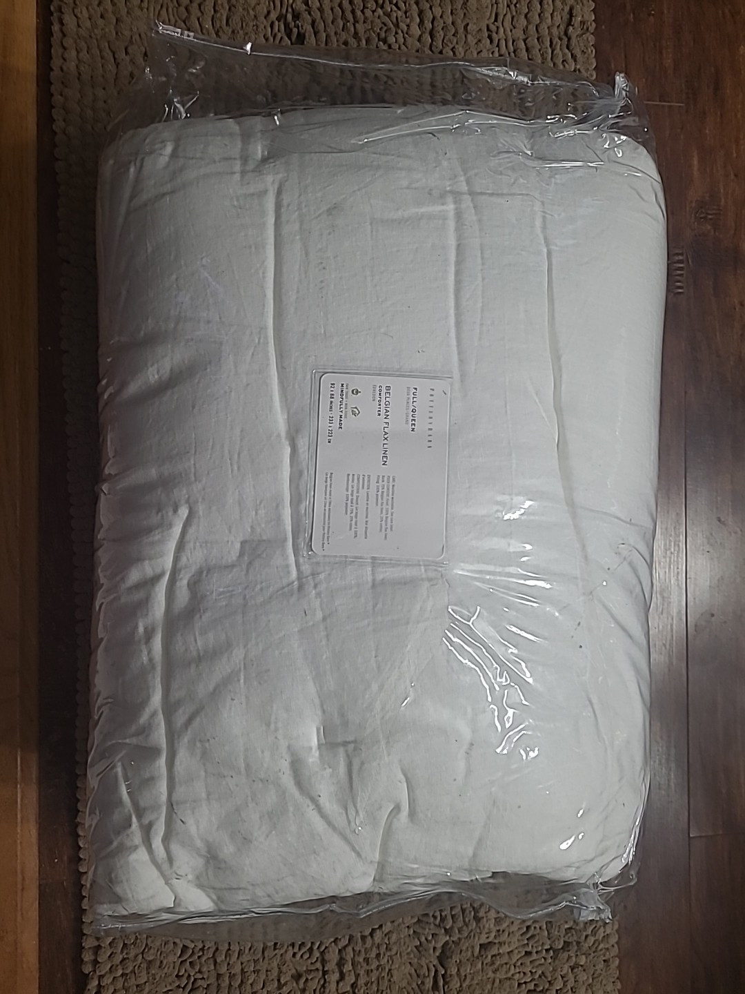 Pottery Barn Full Queen Belgian Flax Linen Comforter White 92x88" gallery