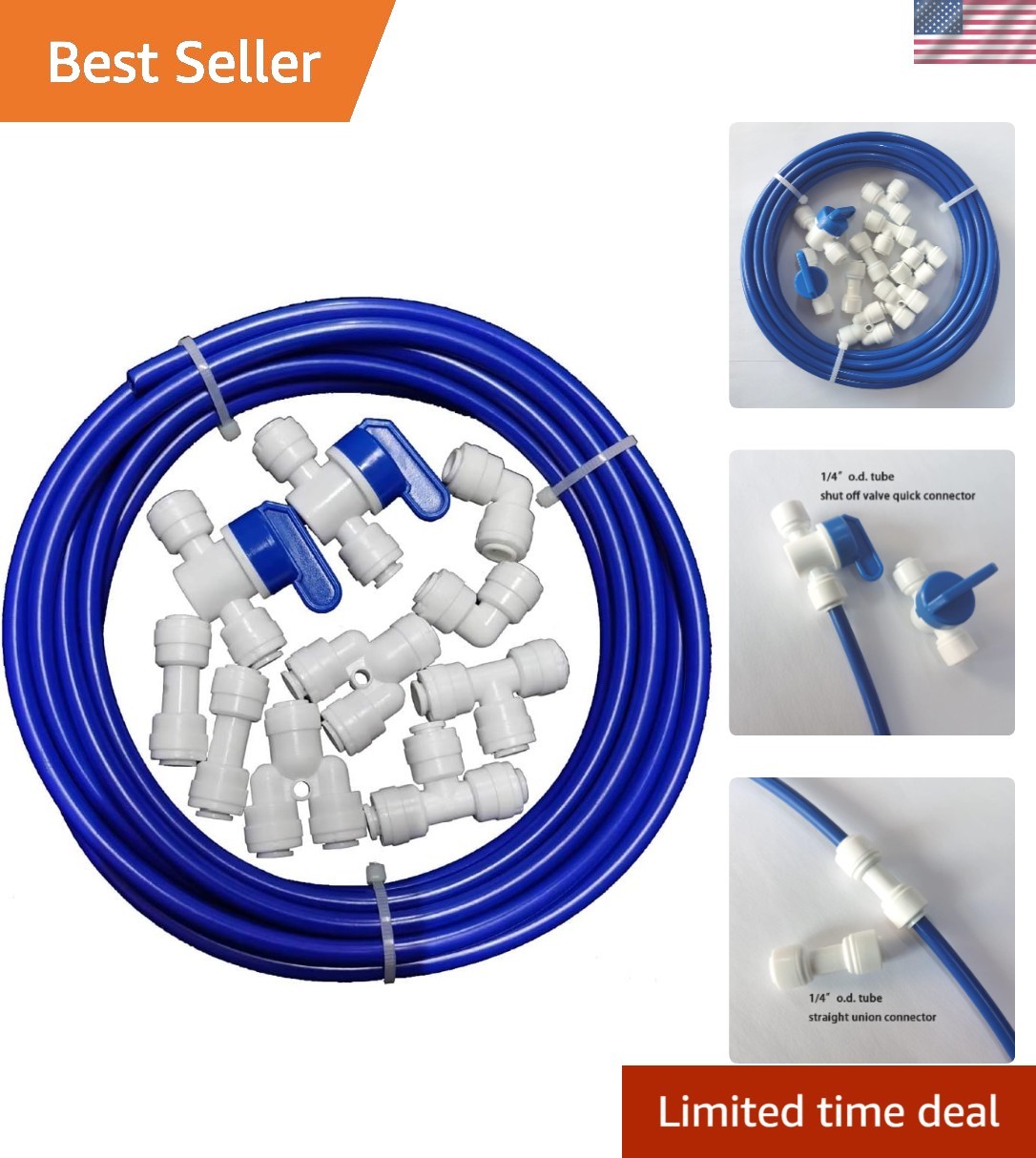High-Density Polyethylene 10m RO Water Supply Tube with 10 Quick Connectors gallery