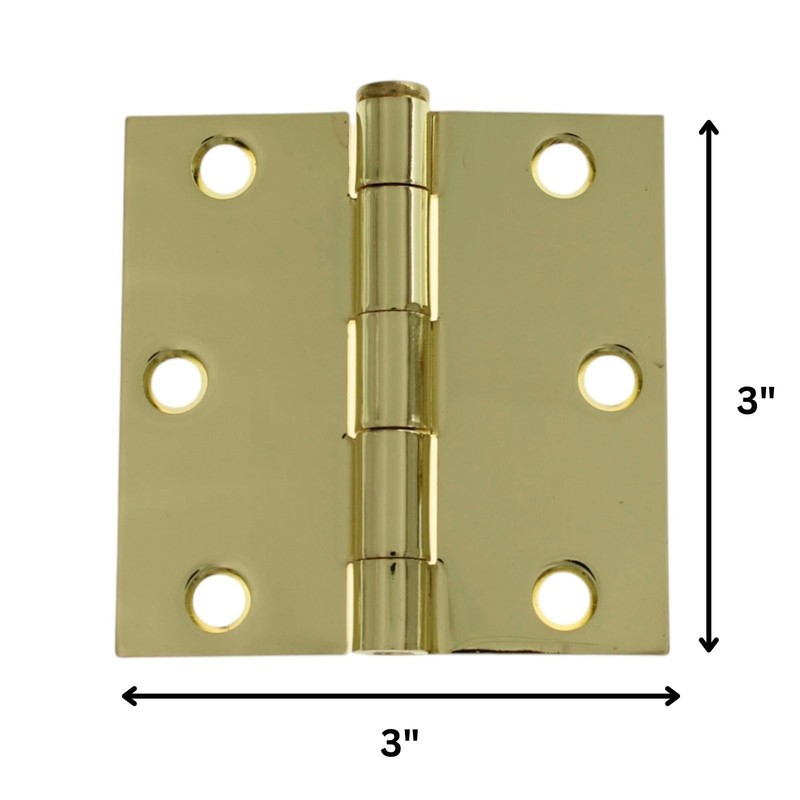 Warwick 3 Pack 3" Door Hinges Square Corner Polished Brass DA3011PB gallery