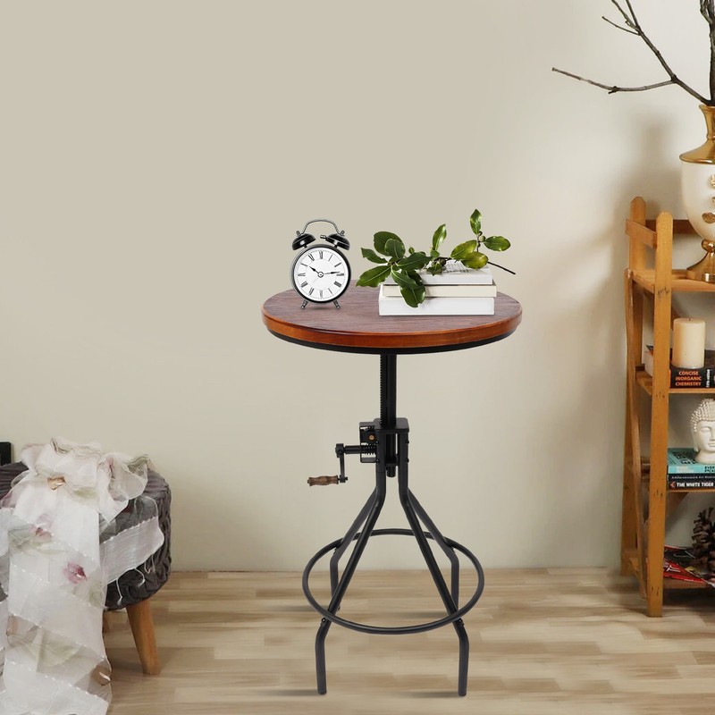 Height Adjustable Side Table Lifting Bar Table Rustic Elegance Style Side Table gallery
