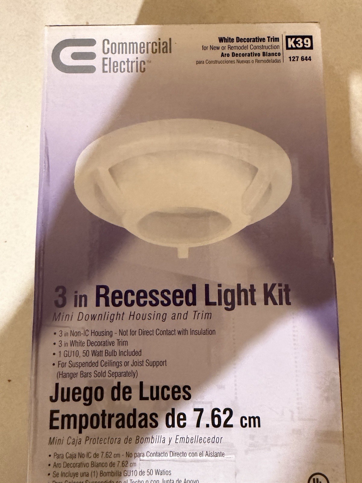 Commercial Electric 3” Recessed Light Kit (Model K39) gu10 Bulb Included gallery