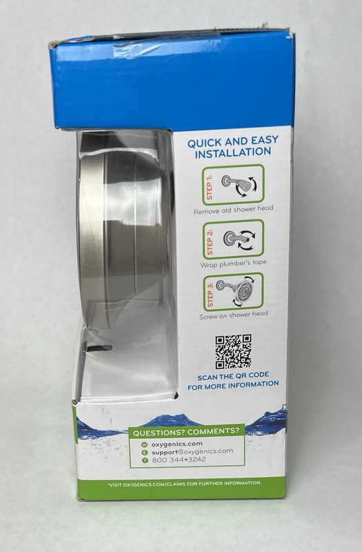 Oxygenics Burst Fixed Shower Head Brushed Nickel 5” Wide 2-GPM Model 91568 gallery