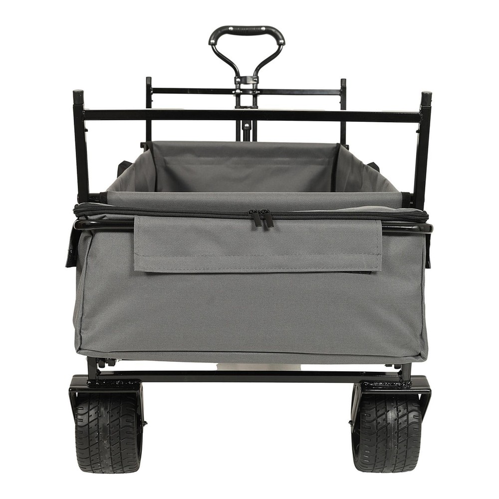 Lightweight Folding Wagon with 7" PP+PVC Wheels, 600D Fabric, Net, Great for