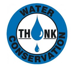 Think Water Conservation Hard Hat Decal Hardhat Sticker Helmet Label H167