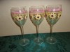 Pfaltzgraff Pistoulet Hand Painted 9 1/4" Tall Wine Glasses - Set of 3 - NEW! gallery