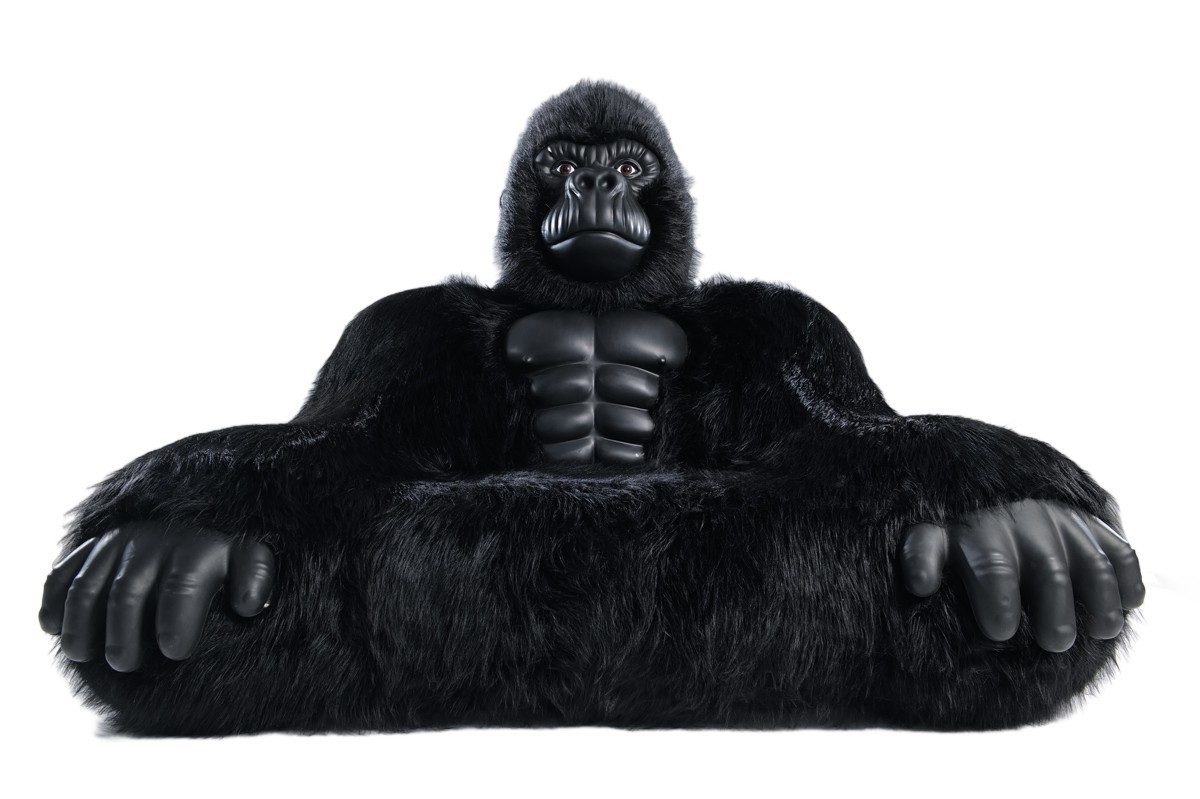 Inflatable Gorilla Couch Sofa Luxury Mink Plush 600kg Load Capacity Lounge Chair gallery