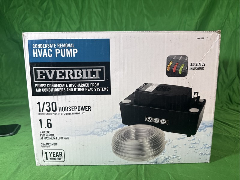 Everbilt 120-Volt Condensate Pump w/Hose EB-PUMP-T HVAC Pump - Open Box gallery