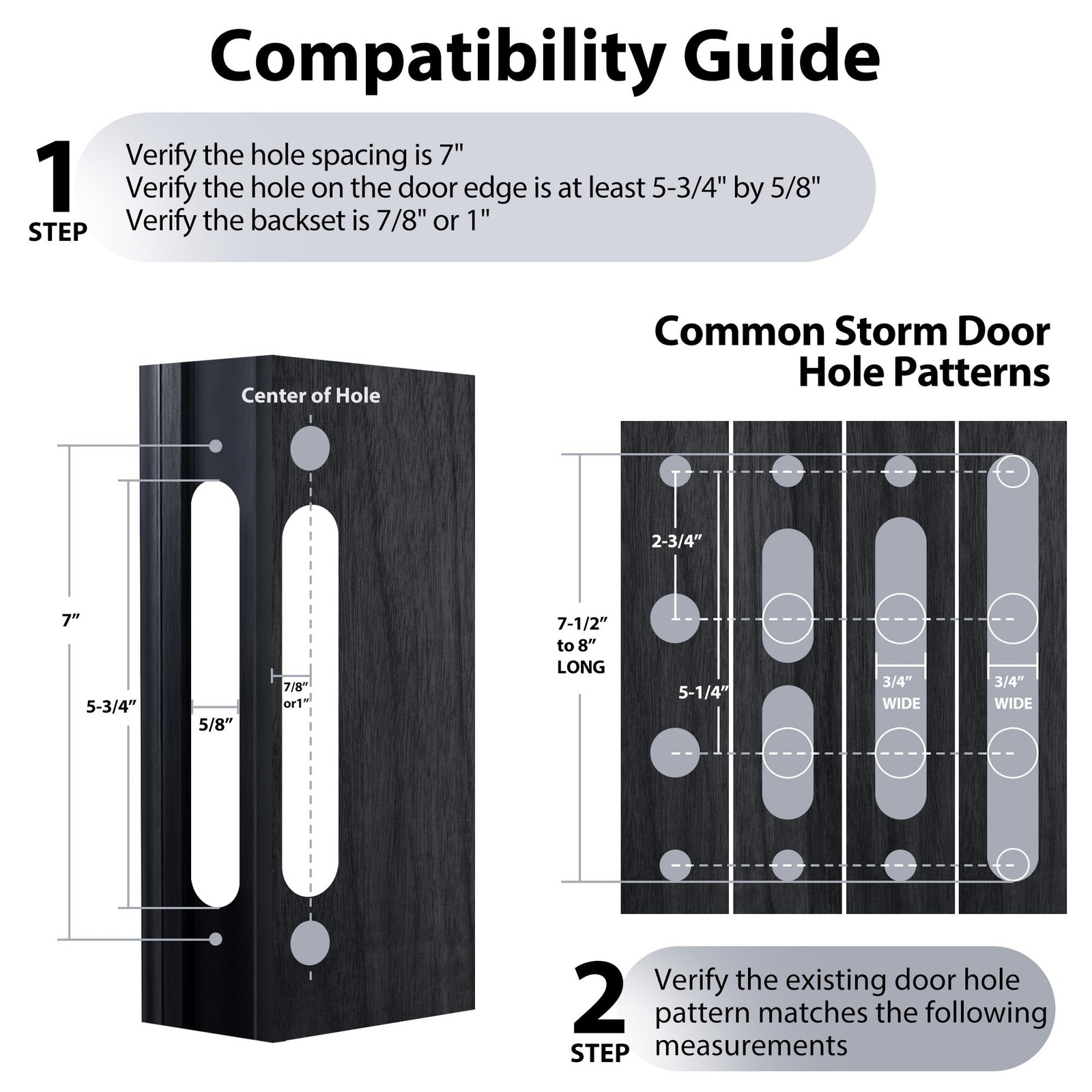 Storm Door Lock Body Replacement Adjustable 0.87/1.02 Inch Backset Latch Only gallery