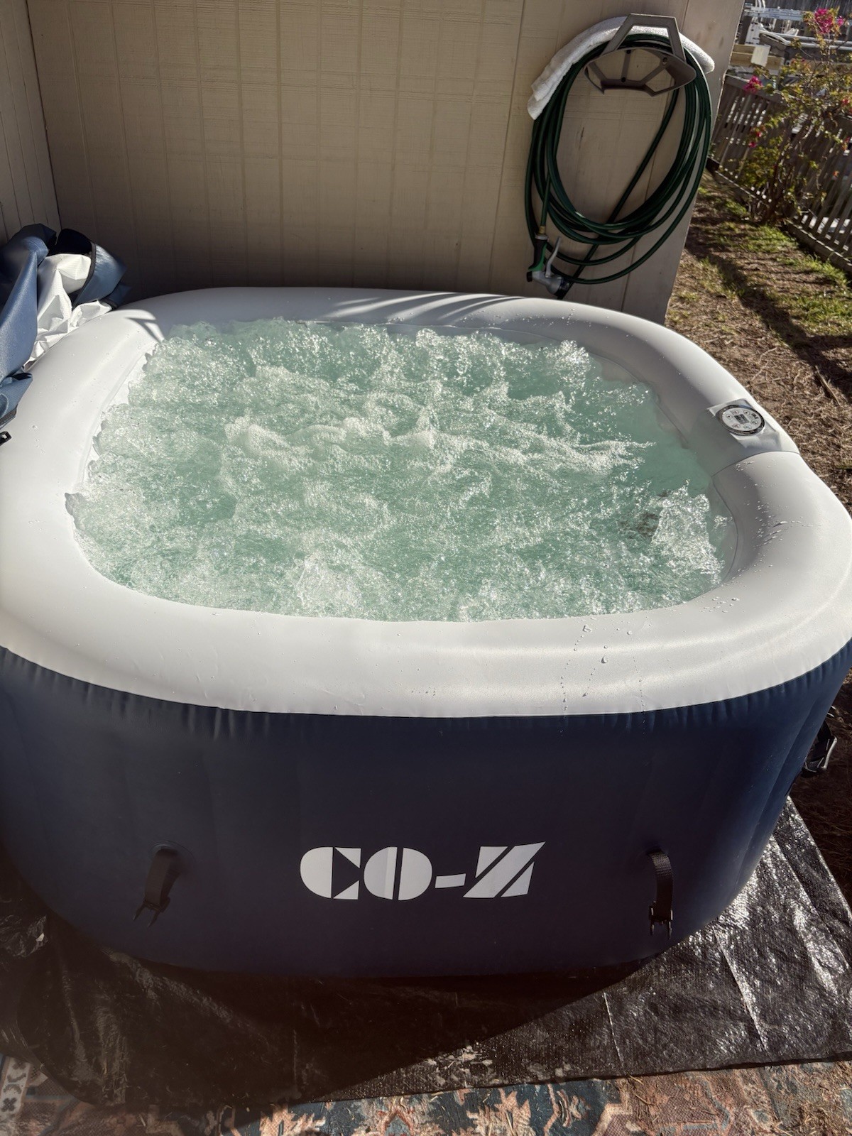 CO-Z Inflatable Square Hot Tub Spa, Blue/White Portable Inflatable Hot Tub gallery