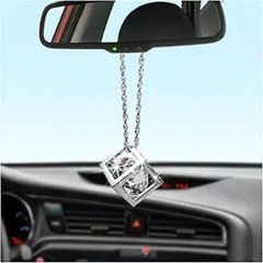Bling Diamond Cube Car Rear View Mirror Charms, Crystal Sun Catch Color: White