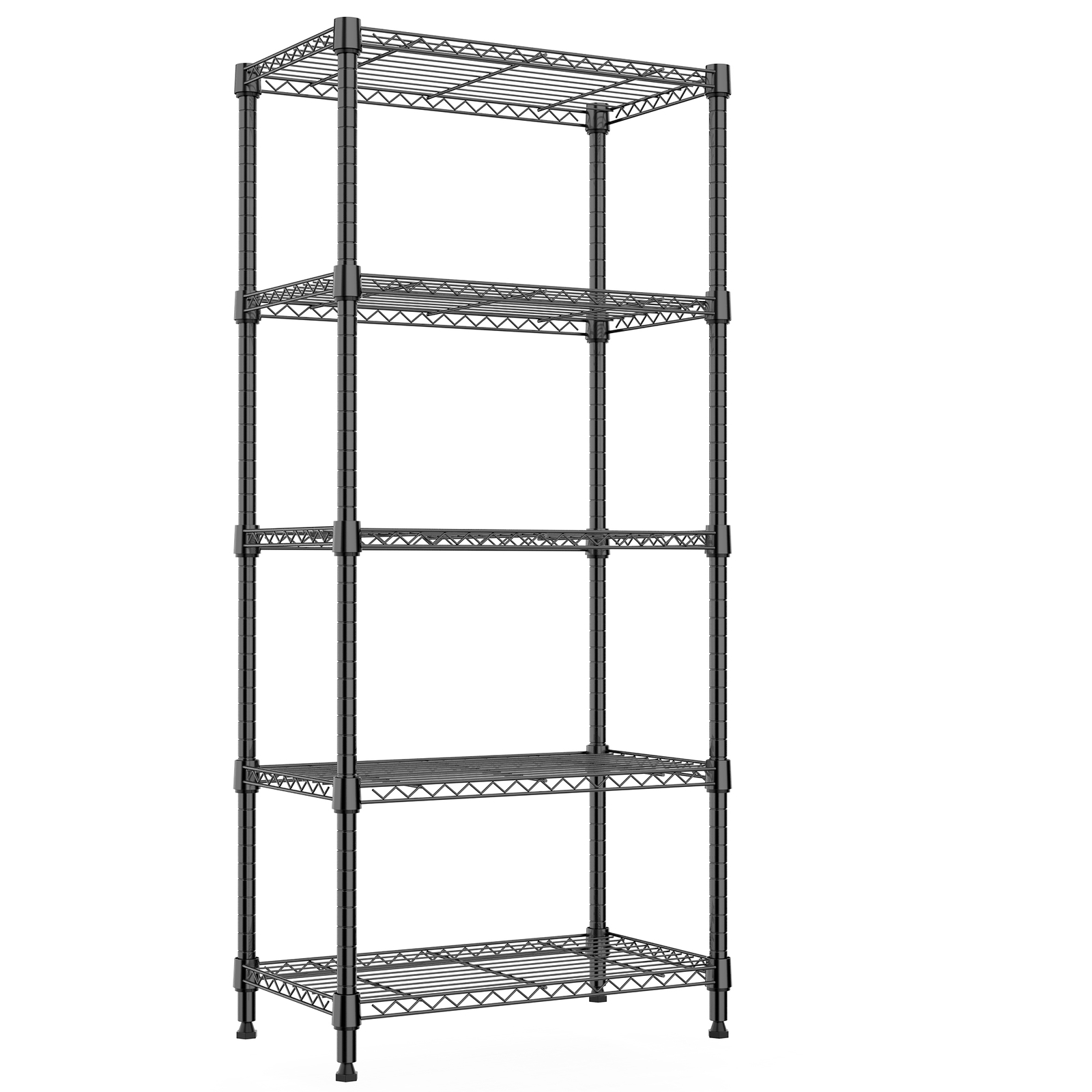 5 Tier Wire Storage Shelf Adjustable Heavy Duty Garage Shelving Kitchen Rack 63" gallery