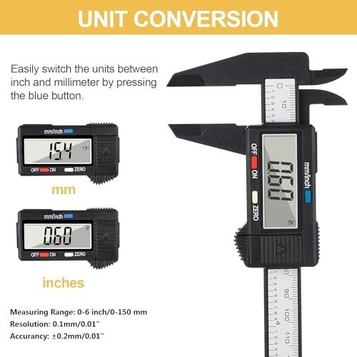 Digital Caliper, 0-6 inches Caliper with Large LCD Screen, Auto - Off gallery