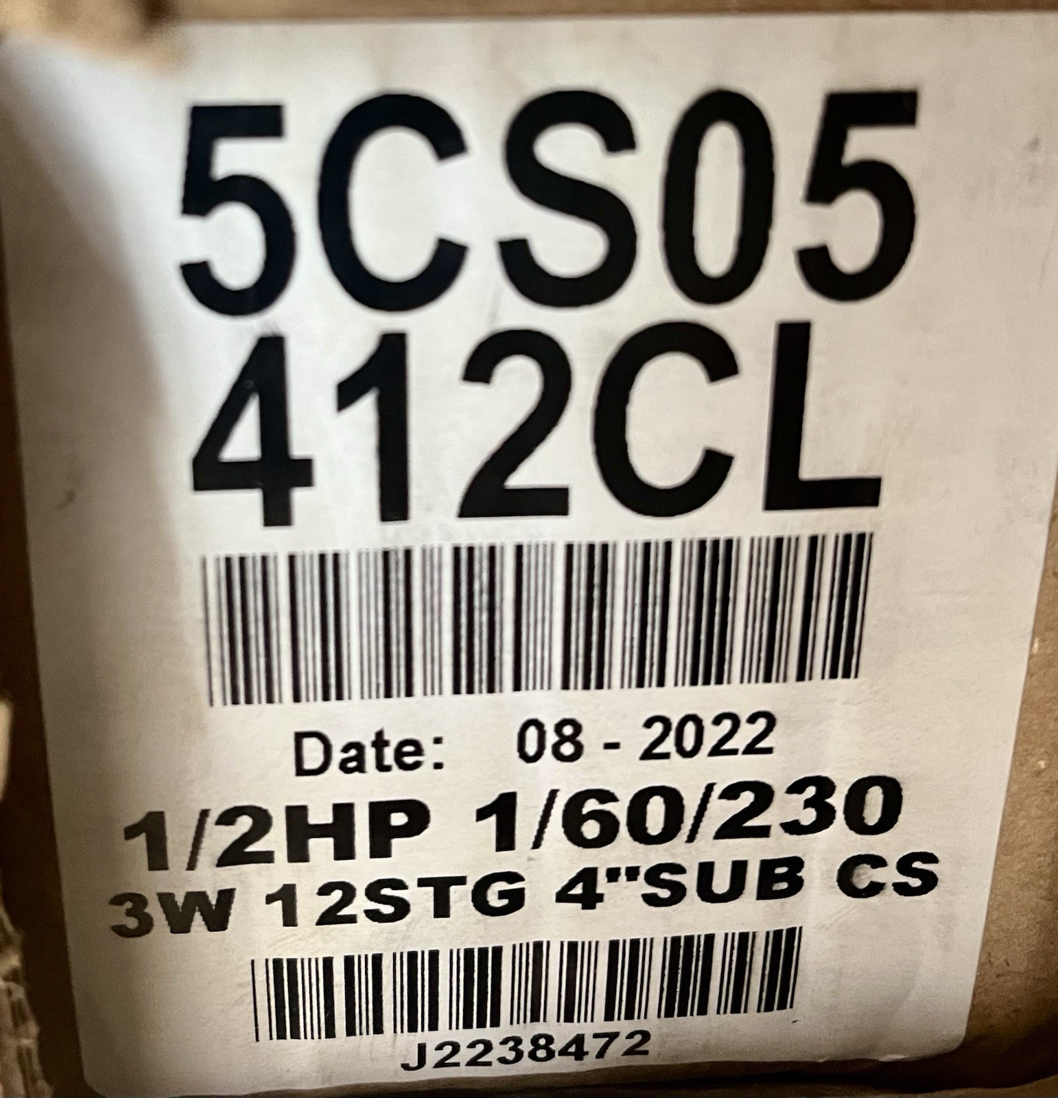 Goulds 5CS05412CL CS Series 4"Submersible Pump & Motor Less Control Box 5 GPM gallery