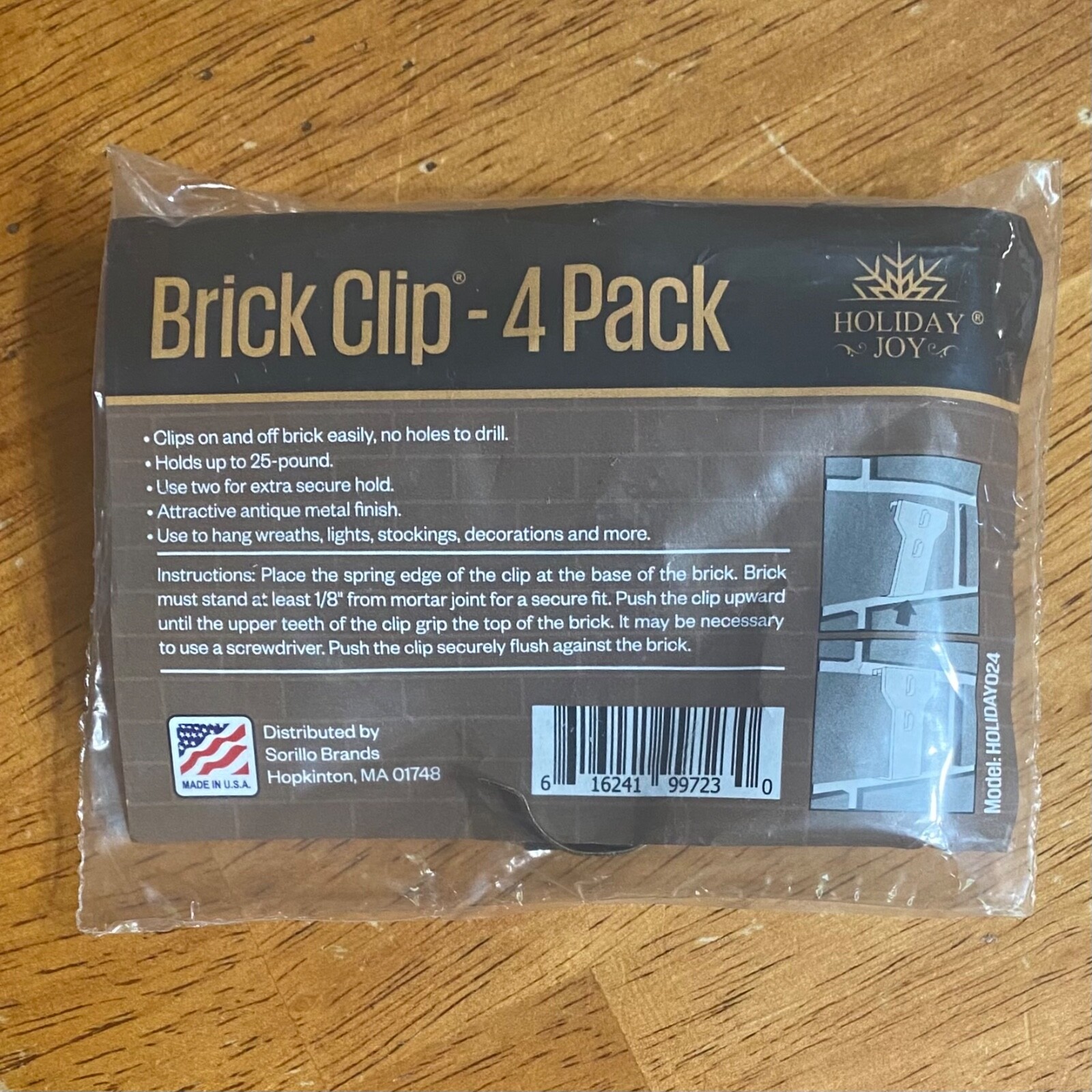 HOLIDAY JOY Metal Brick Wall Clip Fastener Hooks (25 Pounds) 4 Bags x4 gallery