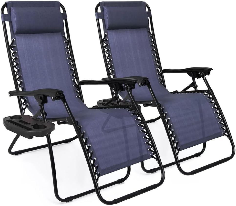 Zero Gravity Chair Camp Reclining Lounge Outdoor Lounge Patio Chair 2 Pack gallery