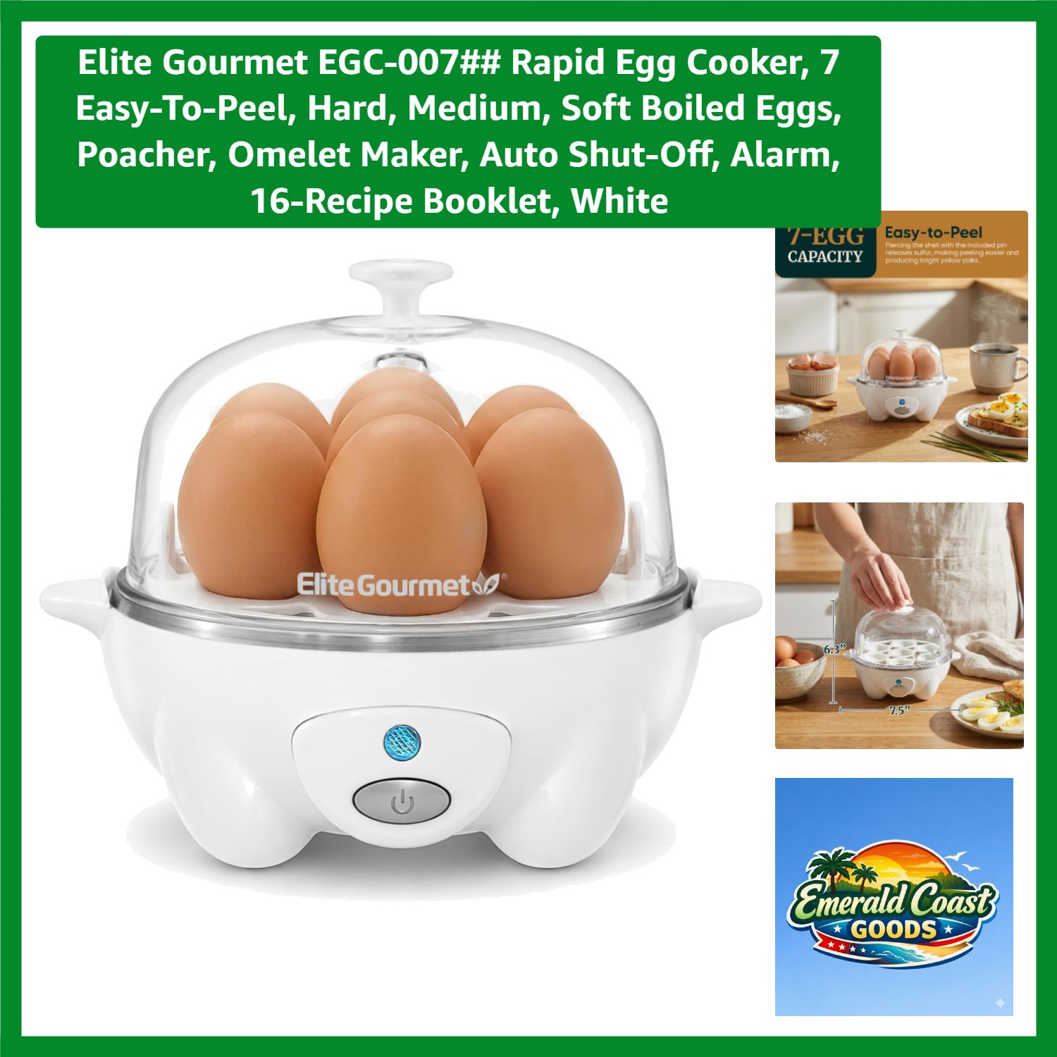 Rapid Egg Cooker: 7-Egg Capacity, Easy Clean, BPA-Free for Healthy Breakfasts gallery