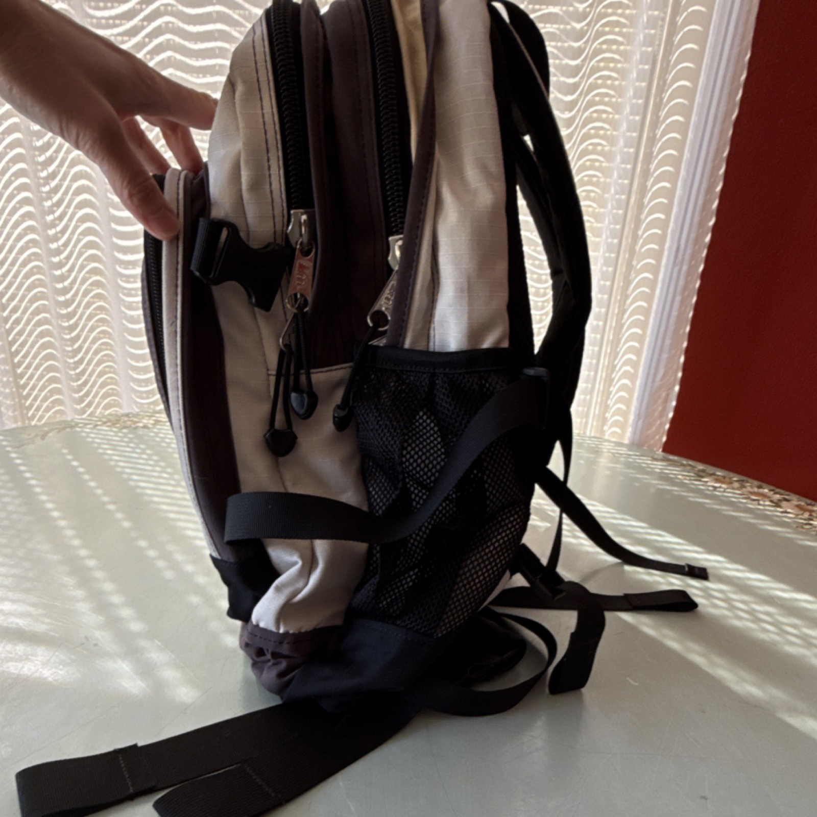 REI Bookpacker Plus Hiking Backpack Beige Black Adjustable Padded Mesh Pocket 2