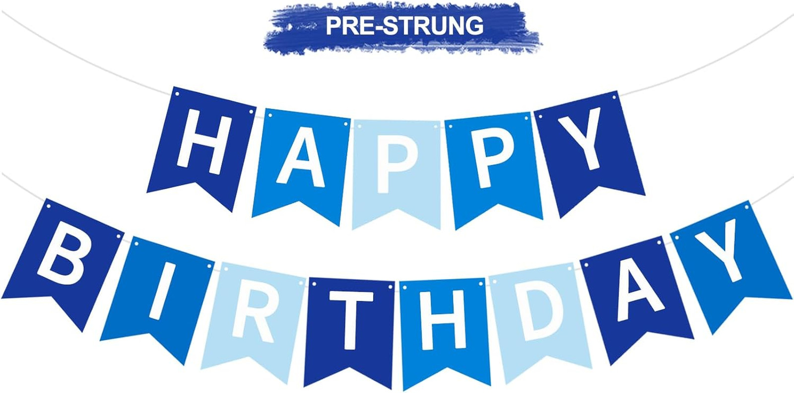 Happy Birthday Banner Pre-Strung Birthday Decorations Birthday Party Backdrop Si gallery
