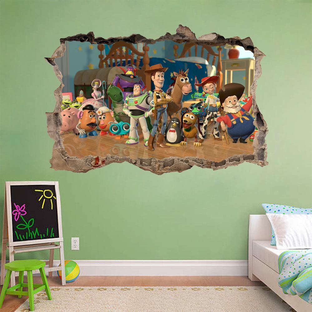 Toy Story Woody Buzz Lightyear Smashed Wall Decal Wall Sticker Art Mural H989 gallery