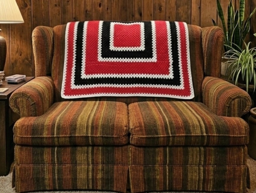 Stranger Things Afghan Blanket Mike Wheeler Basement Replica Crochet 60x60 Inch gallery