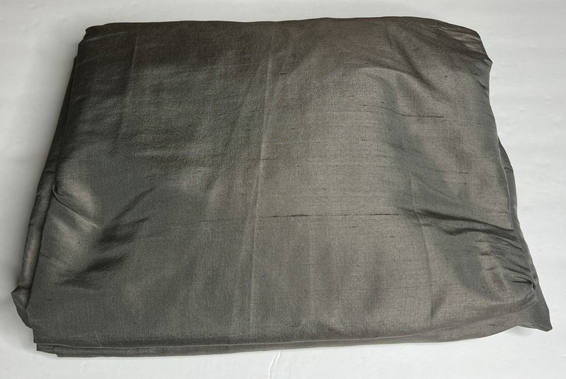 Restoration Hardware Thai Silk Solid Drapery FP 46"W x 108"L Fog NEW $995 gallery