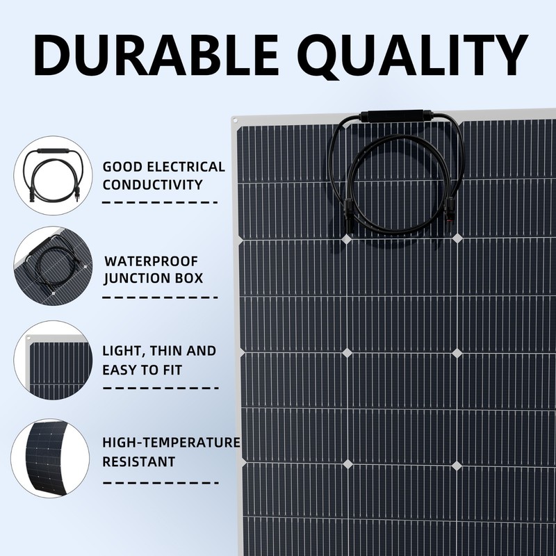 130W 18V Flexible Solar Panel Waterproof IP67 Monocrystalline Solar Cell Power gallery