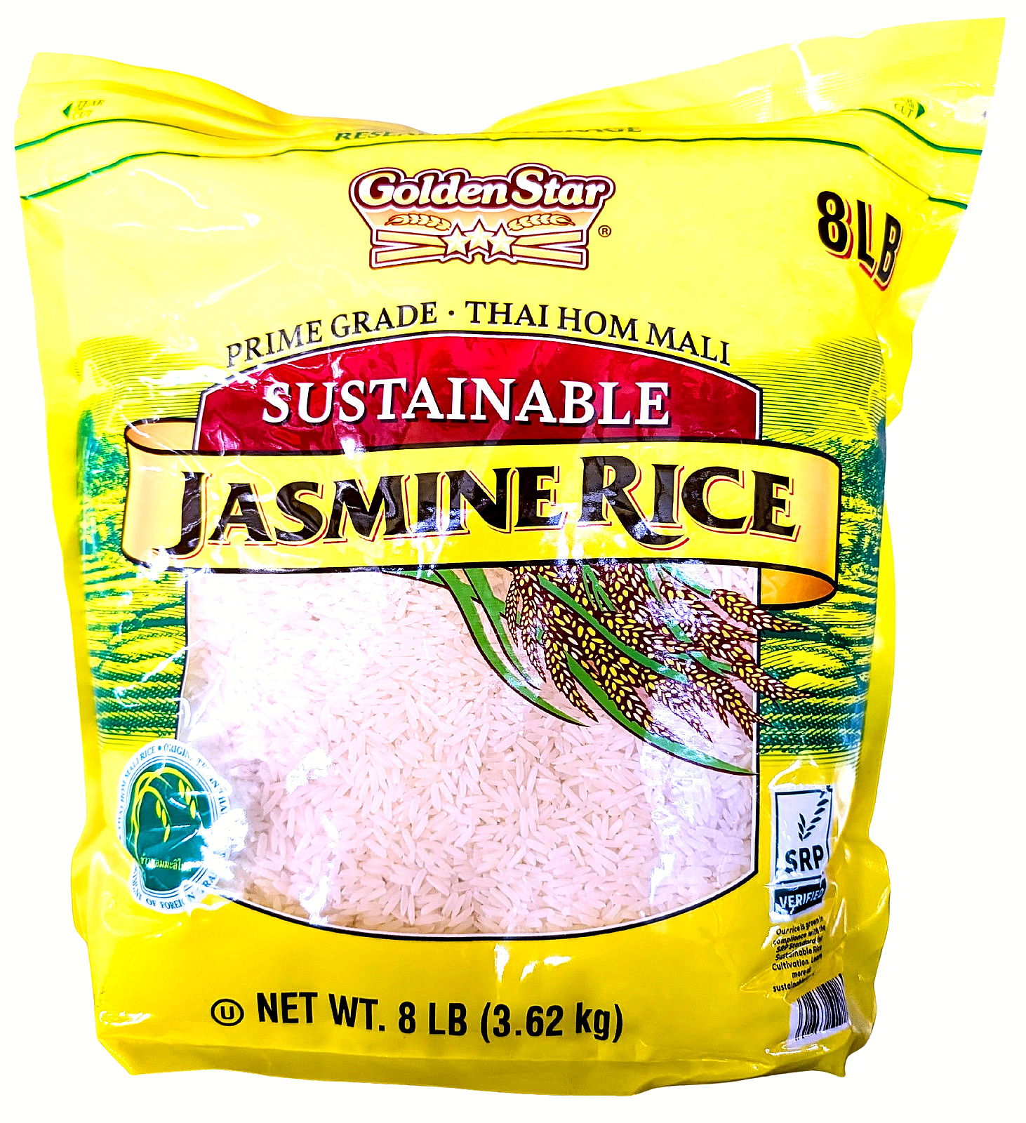 Golden Star Prime Grade Thai Hom Mali Sustainable Jasmine Rice 8 Lbs EXP 07/2027 gallery