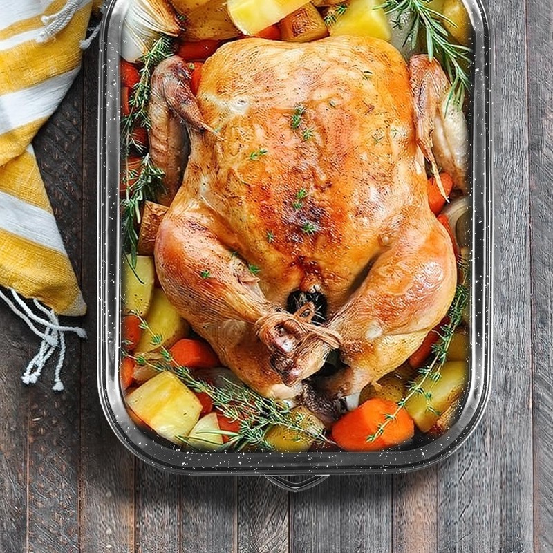 21in Roasting Pan w/ Rack Extra Large Turkey Roaster 25lb Capacity gallery