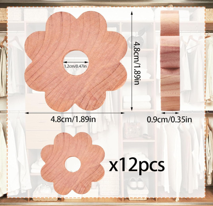 12 Pcs Cedar Blocks for Clothes Storage Flower Cedar Chips for Closets and Drawe gallery