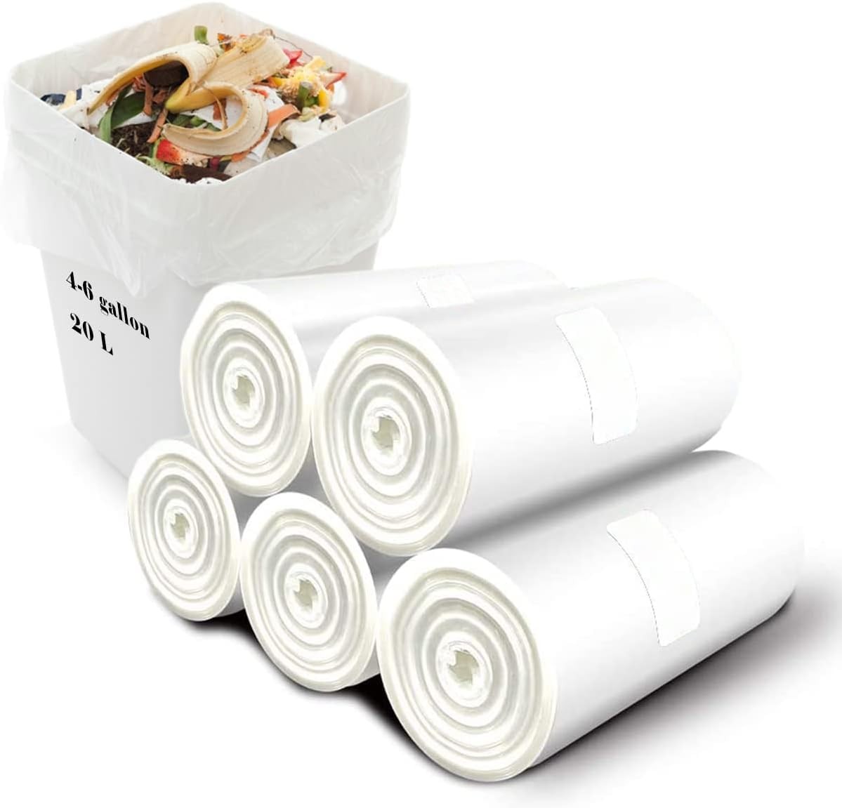Aoriyar 100 Count 4 Gallon Small Biodegradable Trash Bags 20L Leakage-Free Wa... gallery