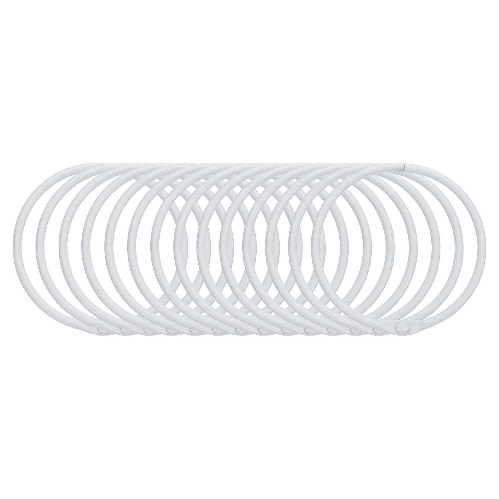 14pcs Shower Curtain Rings 2 Inch Round Snap Hooks for Curtain Rods White gallery