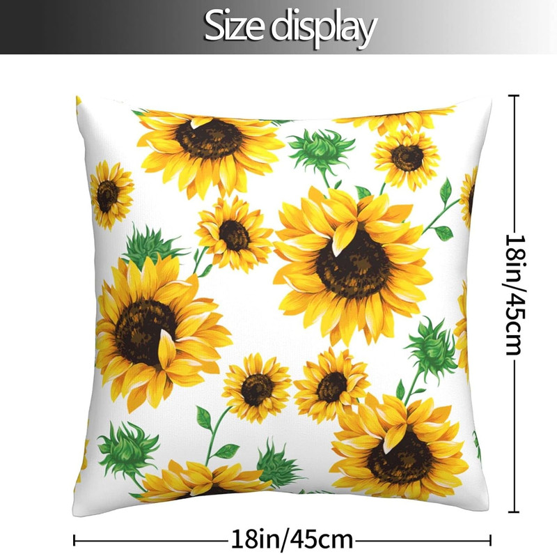 Yellow Sunflower Throw Pillow Case Square Sofa Cushion Cover Home Decorative Arm gallery