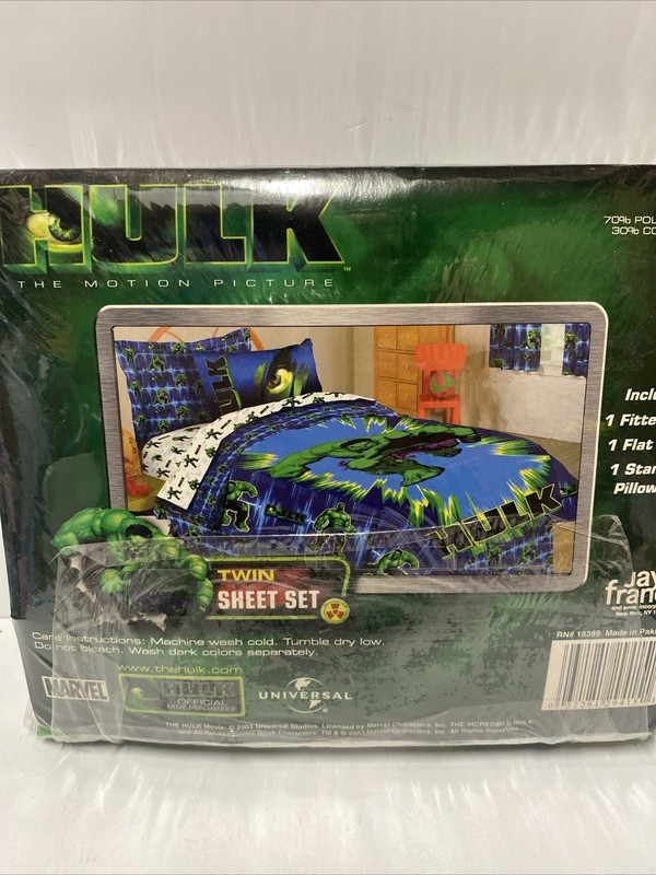 marvel 2003 hulk universal Twin Sheet Set Poly/ Cotton Blend New Jay Franco gallery