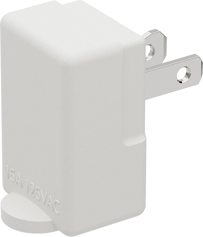 Polarized 2-Prong L Type Adapter, Vertical Right Angled Down Angle AC Adapter wi gallery