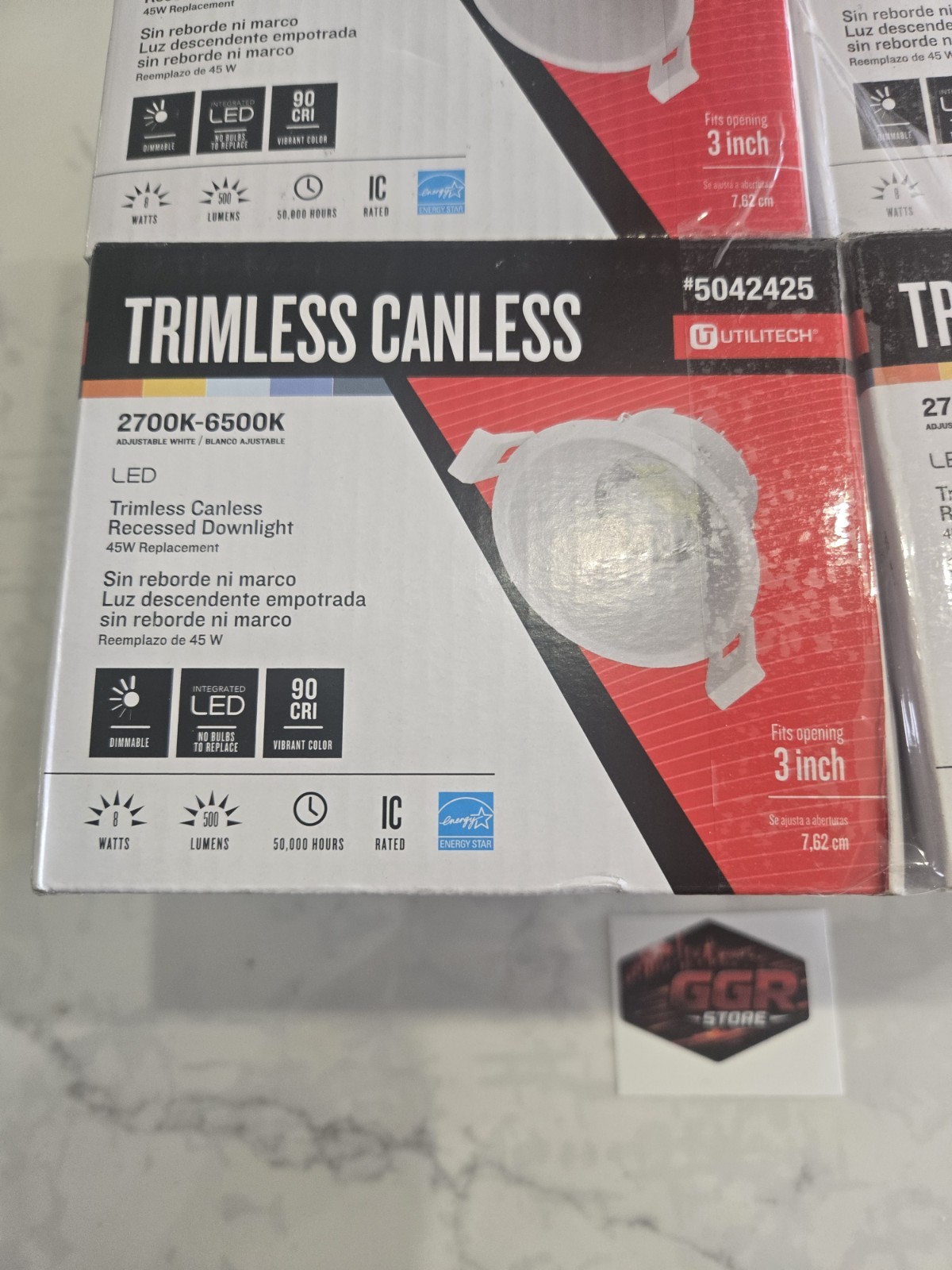 LOT OF 5 UTILITECH 5042425 Trimless Canless Recessed 3" Downlight LED gallery
