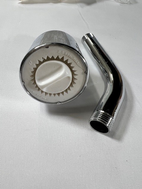 Chrome Shower Head & Shower Arm Set – 2.5 GPM – Universal 1/2" NPT – NOS gallery