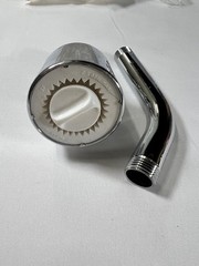 Chrome Shower Head & Shower Arm Set – 2.5 GPM – Universal 1/2″ NPT – NOS