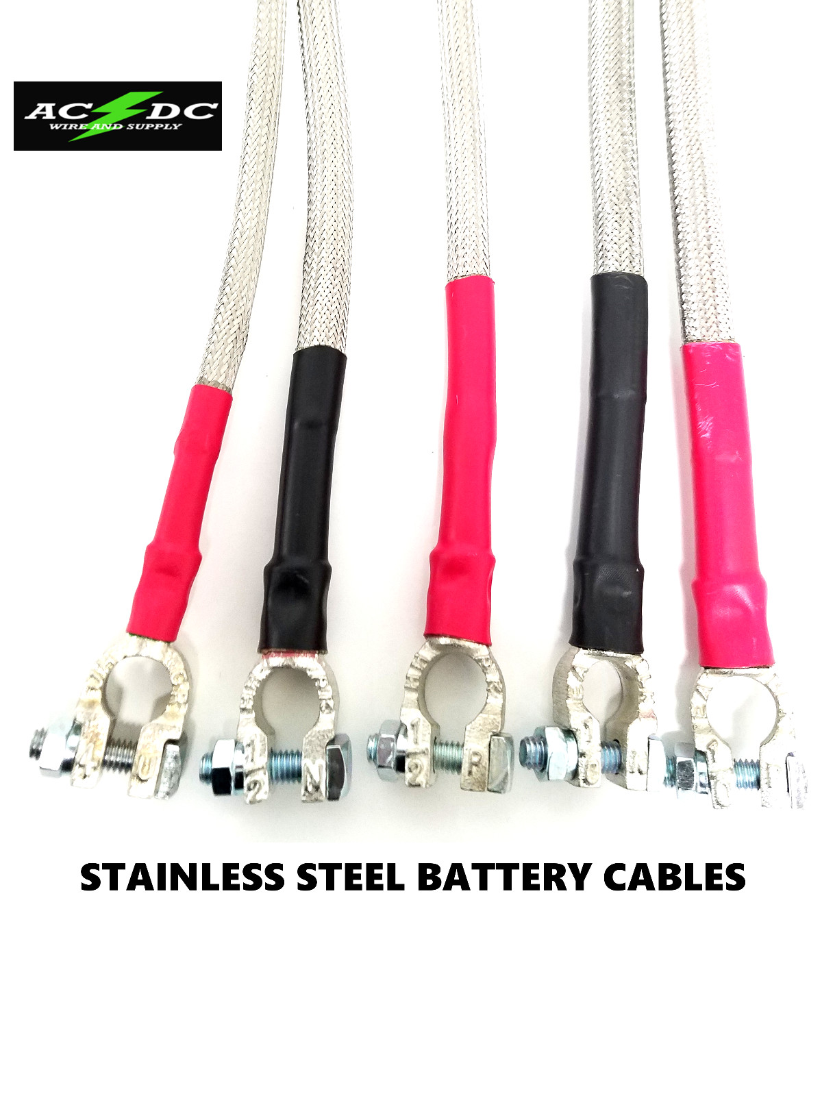 2 Awg Gauge Copper Battery Power cable POS, 304 ss, Car, Truck, RV, Boat, Solar gallery