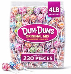 Dum Dums Original Mix, Assorted Lollipop Suckers Nostalgia Bulk Candy (4 Pounds)