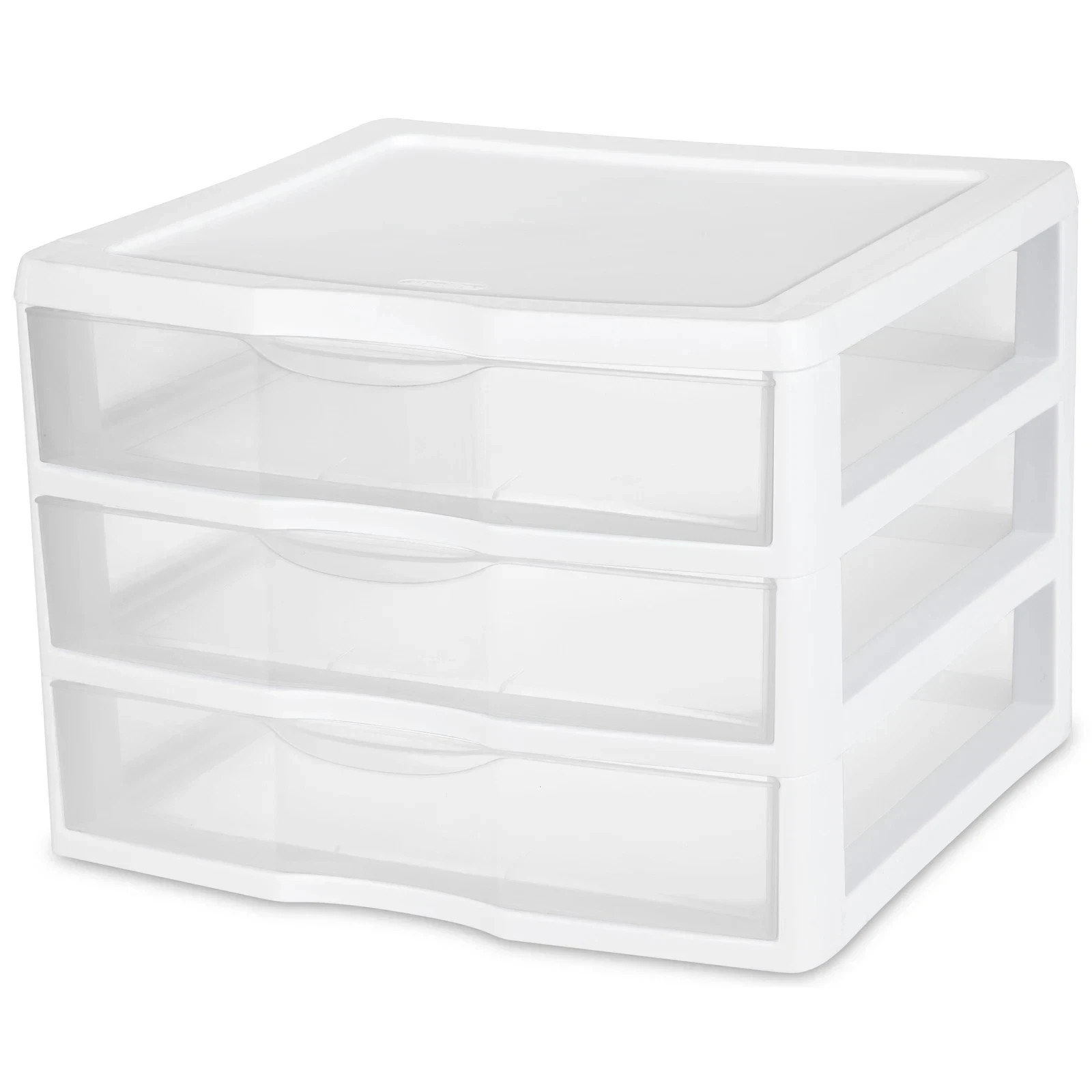 Wide 3 Drawer Unit Plastic, White gallery